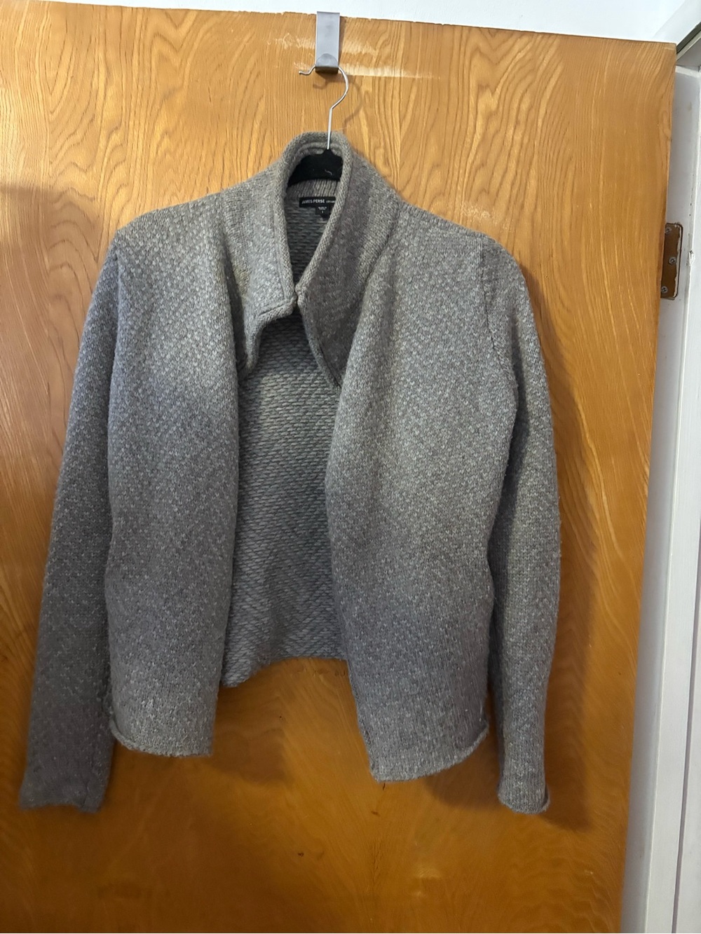 James Perse Gray wool blend open front Sweater 1(S)